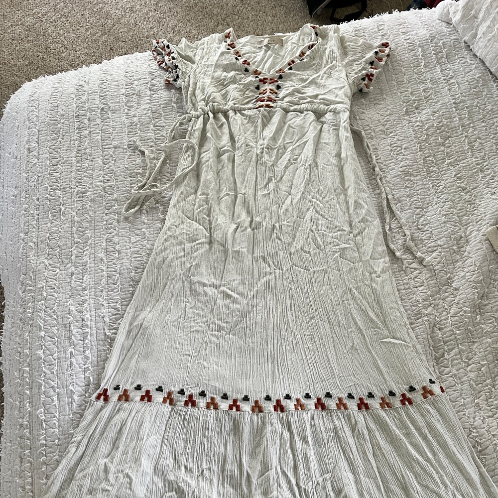 Loft Embroidered Beach Maxi Dress